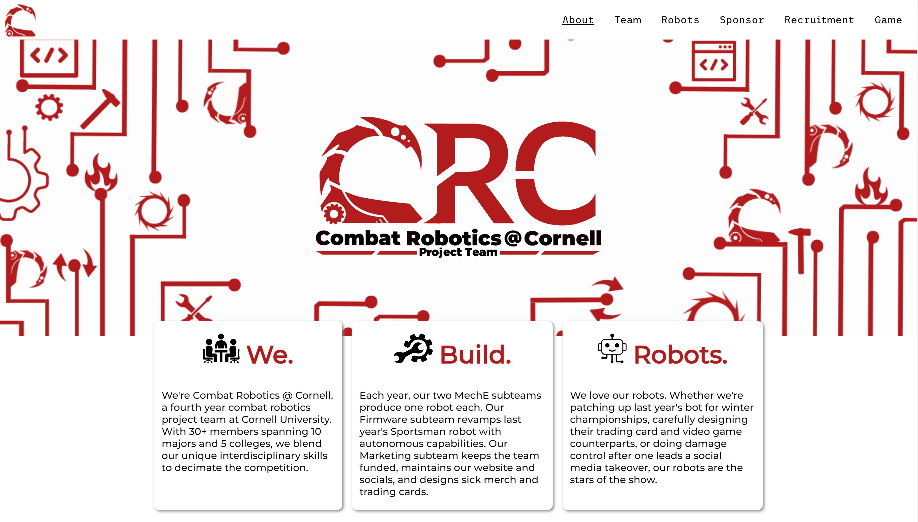 A picture of the Combat Robotics at Cornell Website